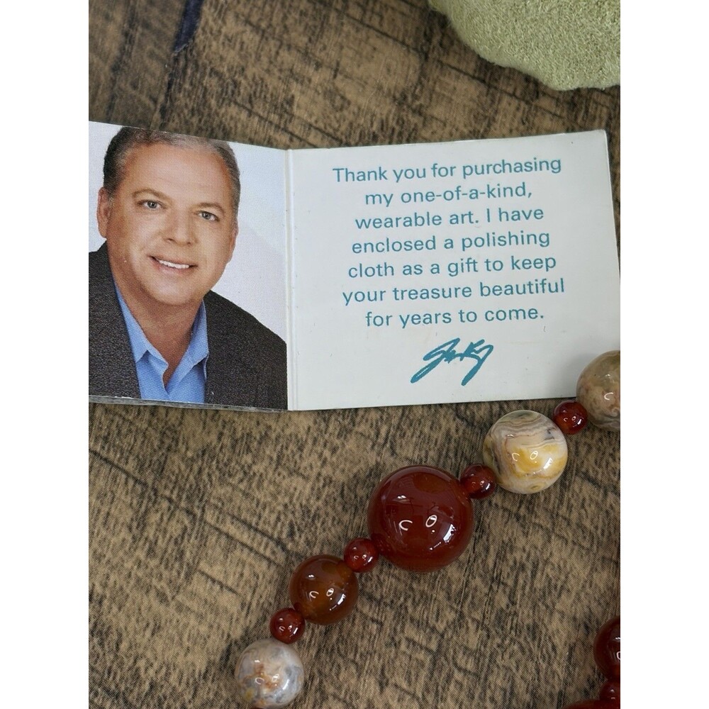 Carnelian Necklace DTR Jay King Long Strand Semi Precious beads 60” Signed Mint - Picture 6 of 8